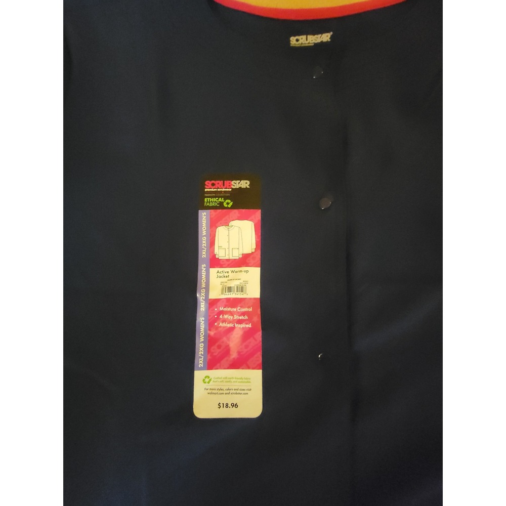 ScrubStar Active Warm-up Jacket Indgo Size 2XL - Picture 3 of 10